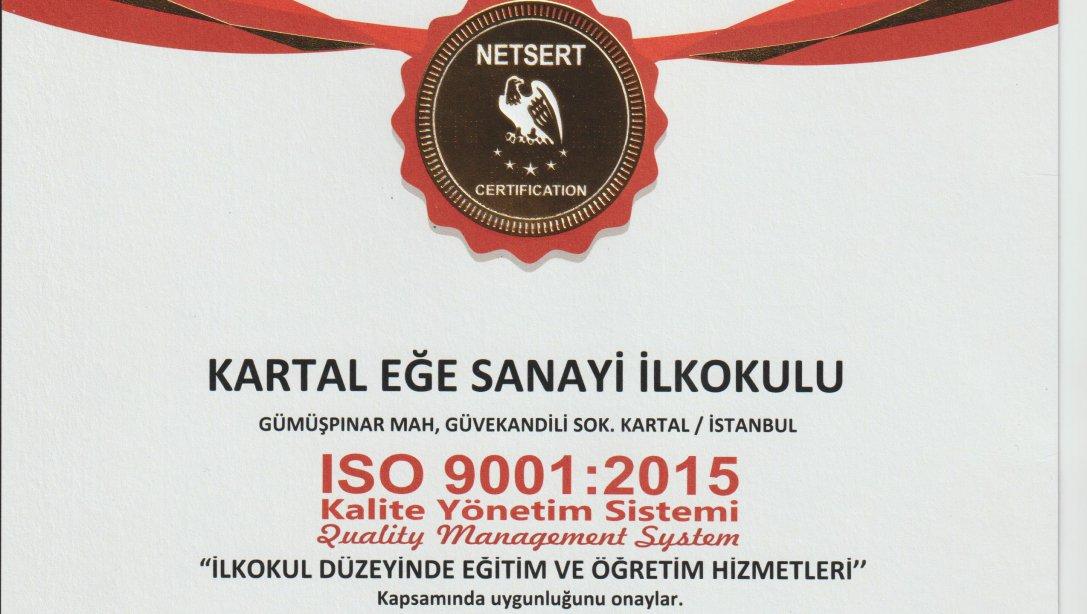 Eğe Sanayi İlkokulu-ISO9001 Belgesi Aldık